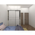 Wooden sliding door bedroom furniture walk in wardrobe